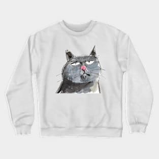 Funny British Shorthair Cat Portrait for British Shorthair Cat Lovers Crewneck Sweatshirt